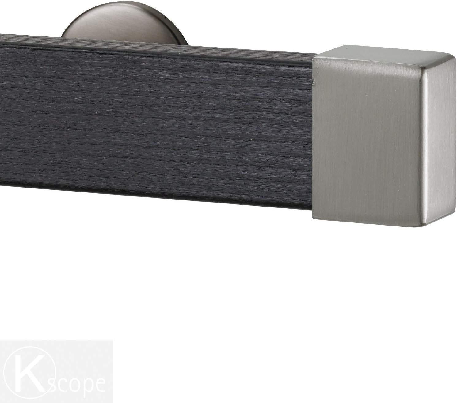 Kontur EVO Traverse Window Curtain Rod Set in Ebony with Stainless Endcap, 60 Inch