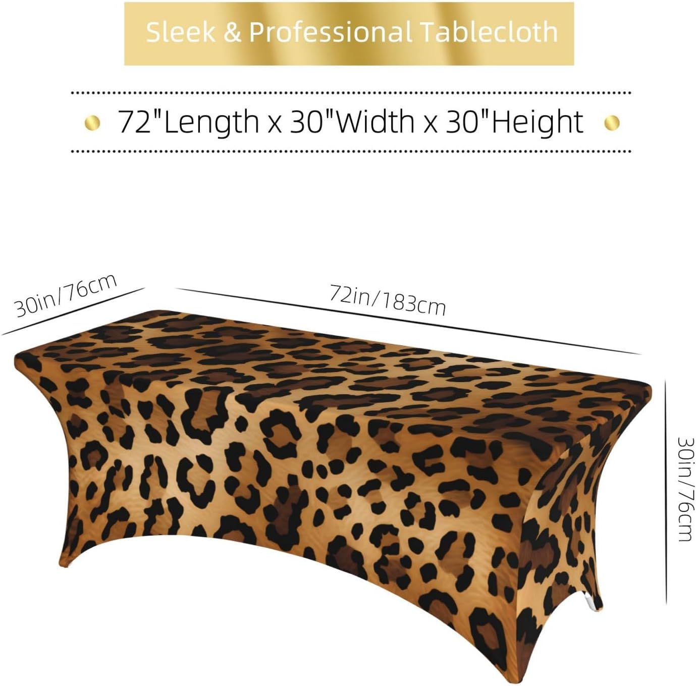 Table Cloth Rectangle Table Spandex Table Covers 6ft for Folding Tables Retro Leopard Cheetah Animal Print Tablecloth Table Cover Tablecloths Party Supplies