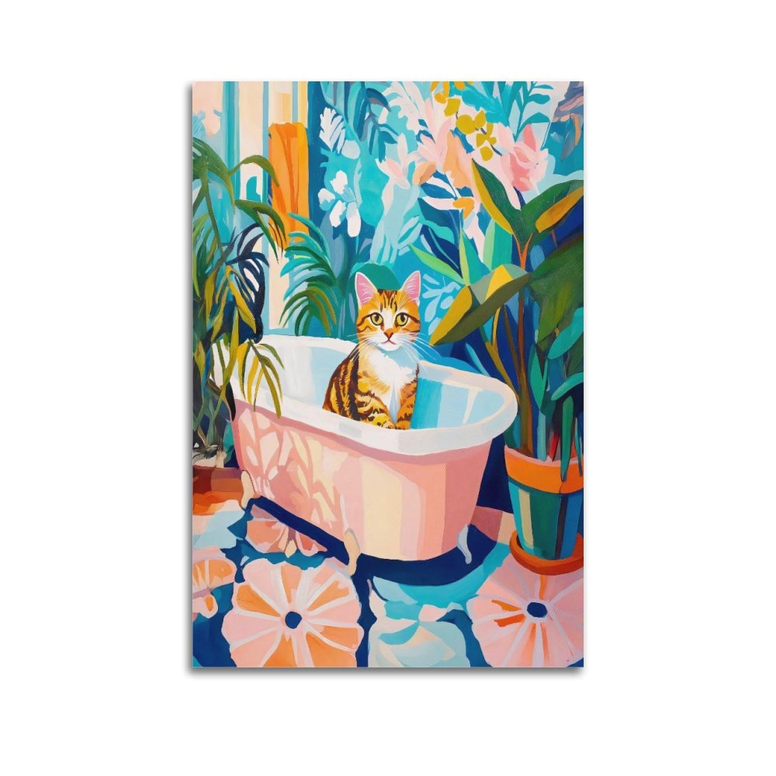 JoenTdrn Henri Matisse Funny Bathroom (2) xiu Aesthetic Canvas Wall Art Print Home Decor for Bedroom Living Room24x36inch(60x90cm) Unframe-style