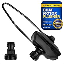 Five Oceans Outboard Motor Muffs, Boat Motor Flusher, Black PVC Marine Grade Muffs, Coated Steel Bracket, Includes Garden Hose Connector & Quick Connect Adapter