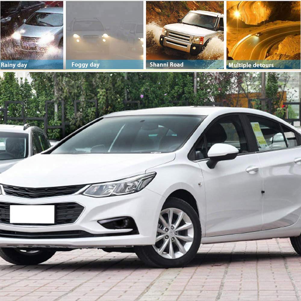 Super Bright LED Daytime Running Light Three-Color DRL for Cruze 2016-2018 Replacement Front Bumper Fog Lamp Assembly Model C 1 Pair(Front L/R)