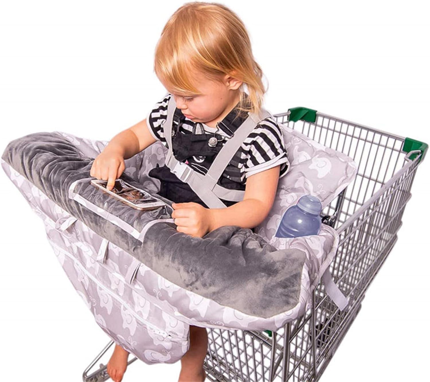 Shopping Cart Cover for Baby 2-in-1 Baby Shopping Cart Cover & High Chair Covers with Safety Harness for Babies & Toddler for Infants,Standard Size