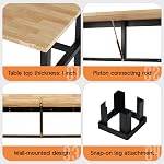 SPECRAFT Folding Workbench, Adjustable Foldable Workbench, 34.7"-40" Height Adjustable, Rubber Wood Top for Garage, Workshop, Office