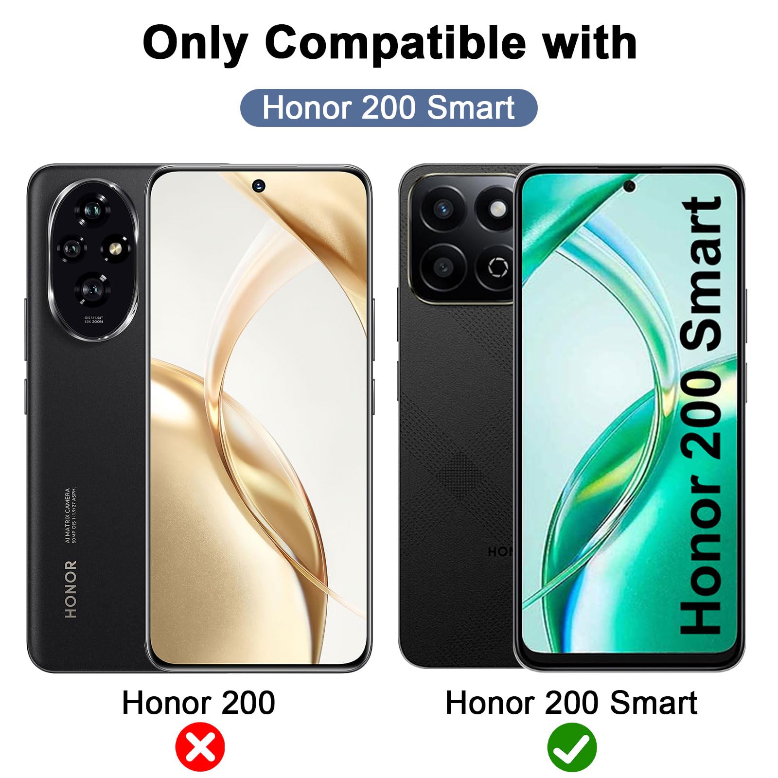 Vanrain Pellicola Per Honor 200 Smart – 2 Vetri Temperati 9H + 2 Pellicole Per Fotocamera – Anti Graffio, HD, Anti Impronta