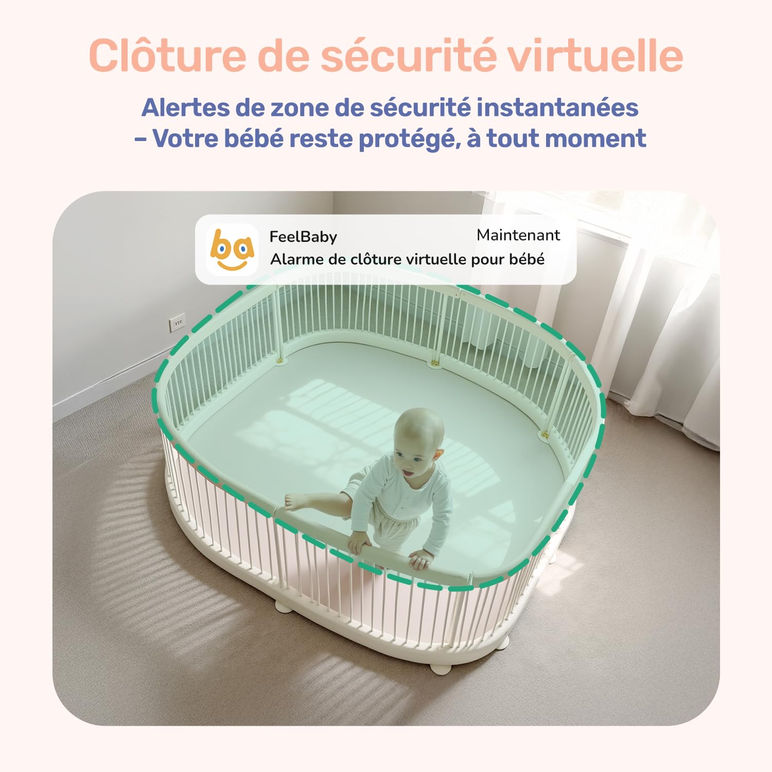 Babyphone Caméra Bébé, 4" IPS Écran, 1080P, 360 Degrés, Vision Nocturne, Communication bidirectionnelle, Température, VOX, 300m Longue Portée Babyphone Connecté Smartphone