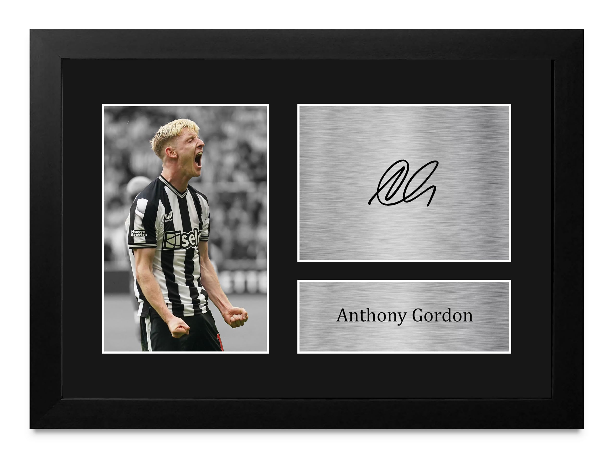 HWC Trading FR A4 Anthony Gordon Magpies Gifts Printed Signed Autograph Picture for Football Fans and Supporters - A4 Framed