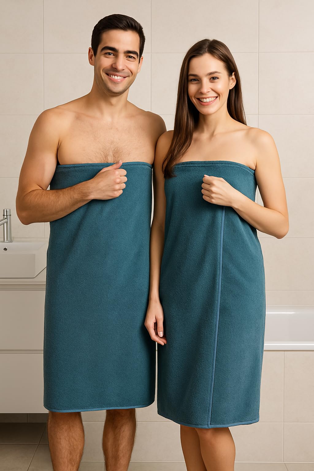 Betz Badetuch 2 Stück XXL 100x200 cm 100% Baumwolle – Weiches Frottee Saunatuch & Strandtuch – Pflegeleicht & saugstark – Berlin Serie – Farbe dunkelgrau - taubenblau