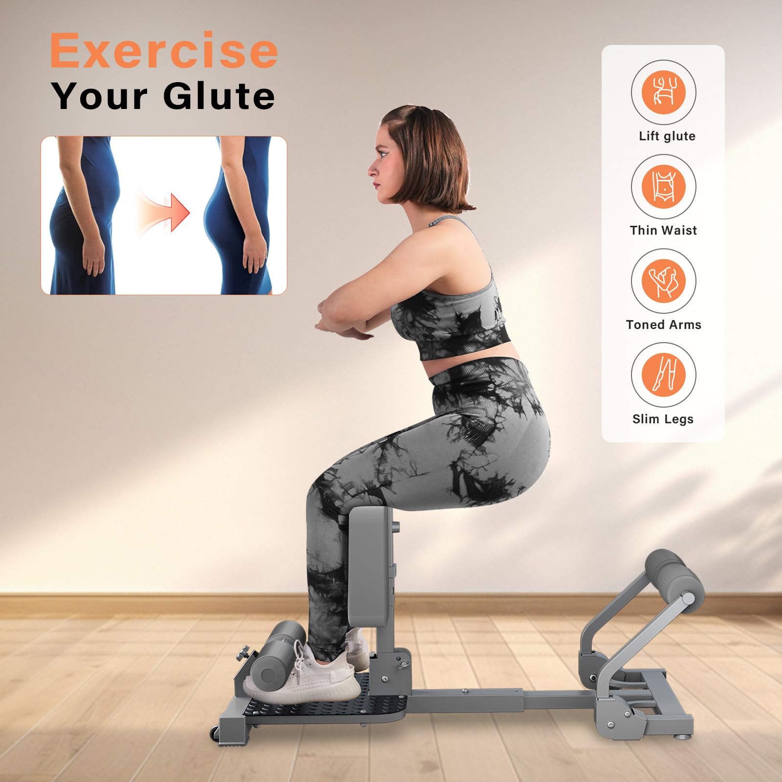 TODO Sissy Squat Macchina Capacità 120KG | per Gambe, Glutei e Addome | Core Training | Multifunzione Deep Sissy Macchina, Attrezzature per il Fitness a Casa