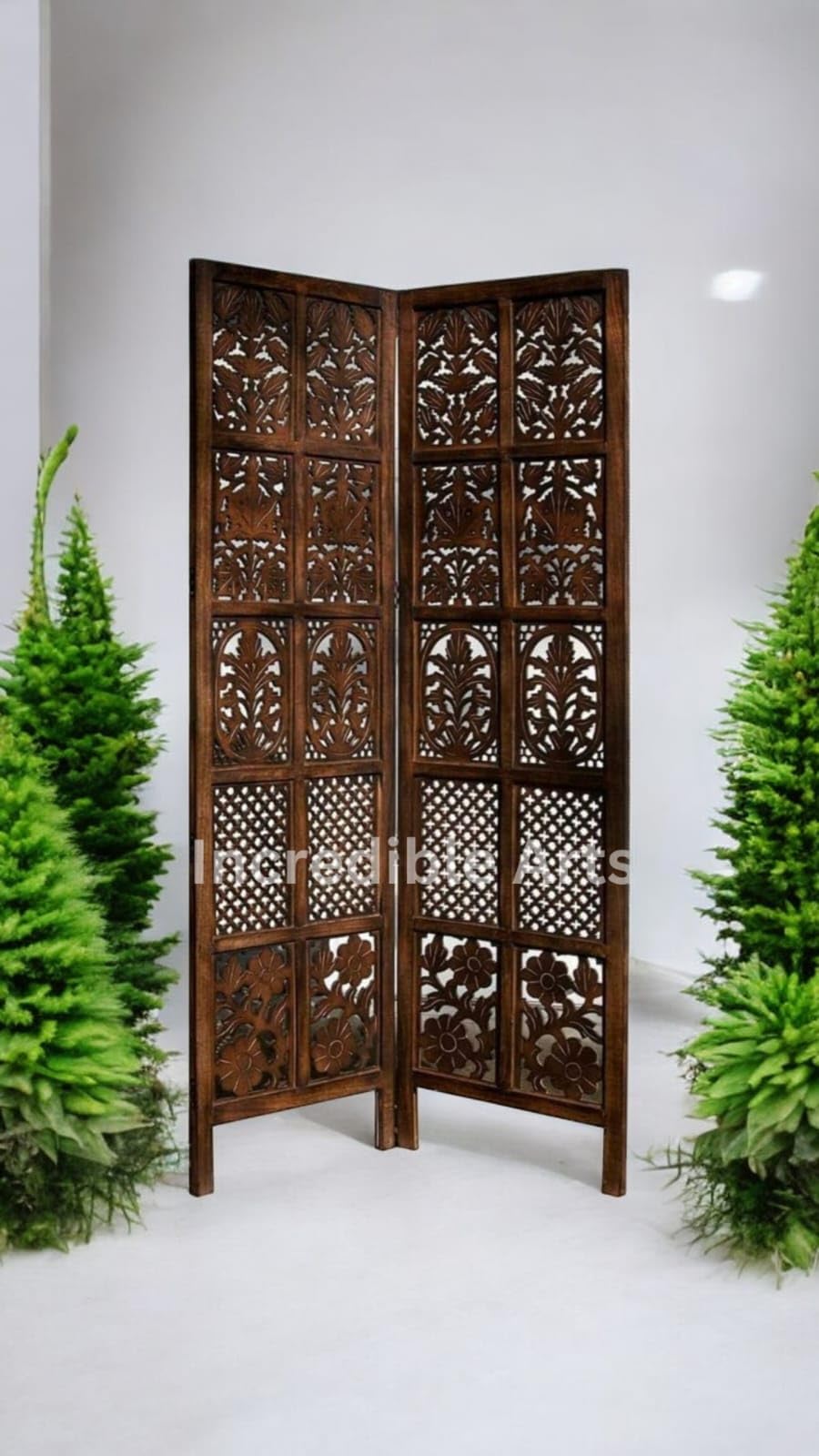 Incredible Arts Wooden Room Divider Partition for Living Room | Privacy Screen Separator | Private Offices Space Divider | Partition for Puja/Pooja Room (Design- MIF-6FT-2P) (B0BG5SXQ17) Amazon Price History, Amazon Price Tracker