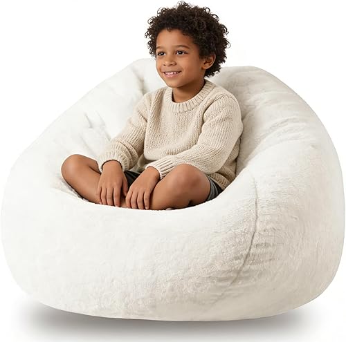 Miniatura 8 de ENBAOHUI Sillas Puf de Espuma Viscoelástica Cómodas de Piel Sintética de 3 Pies para Niños o Bebés con Relleno Sofá Puf con Asa Tela de Piel