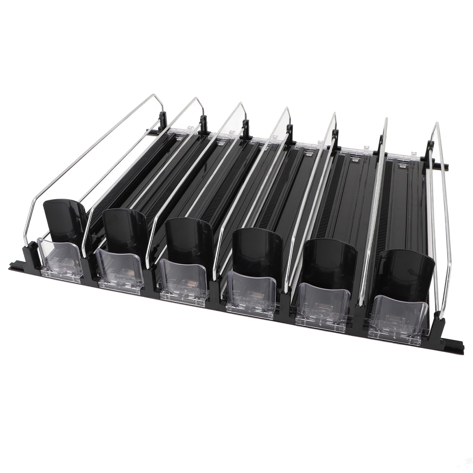 Omabeta Organizador de Latas para Frigorífico ABS, Dispensador de Bebidas Gaseosas de Fácil Carga Ajustable para el Hogar, Bar, Cocina, Refrigeradores de Garaje (Negro)