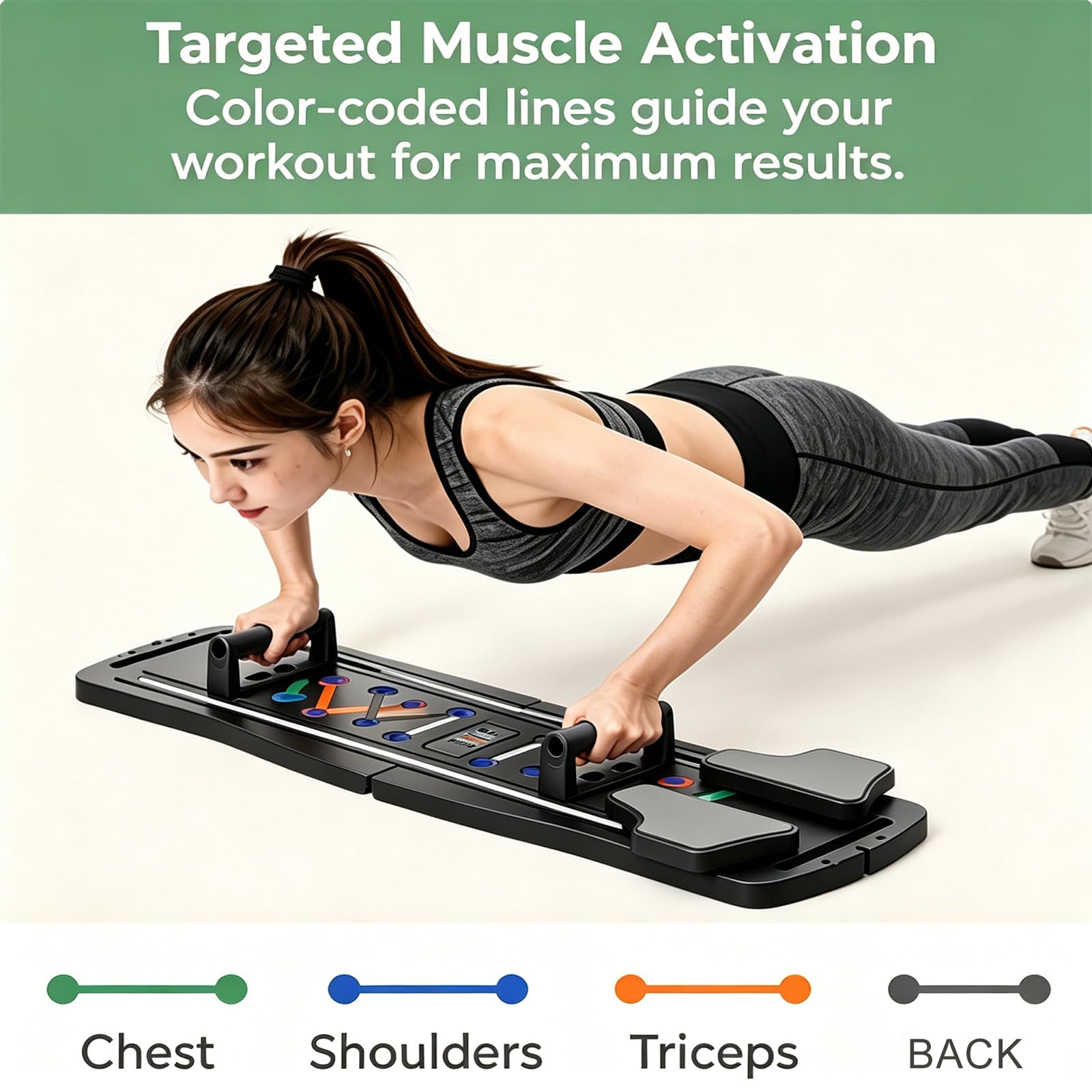 Pilates Board, Multifunctional Faltbarer Pilates Reformer, Pilates Set Mit Widerstandsband Balancebrett Kniekissen & Stange, Exercise Board for Home Exercises