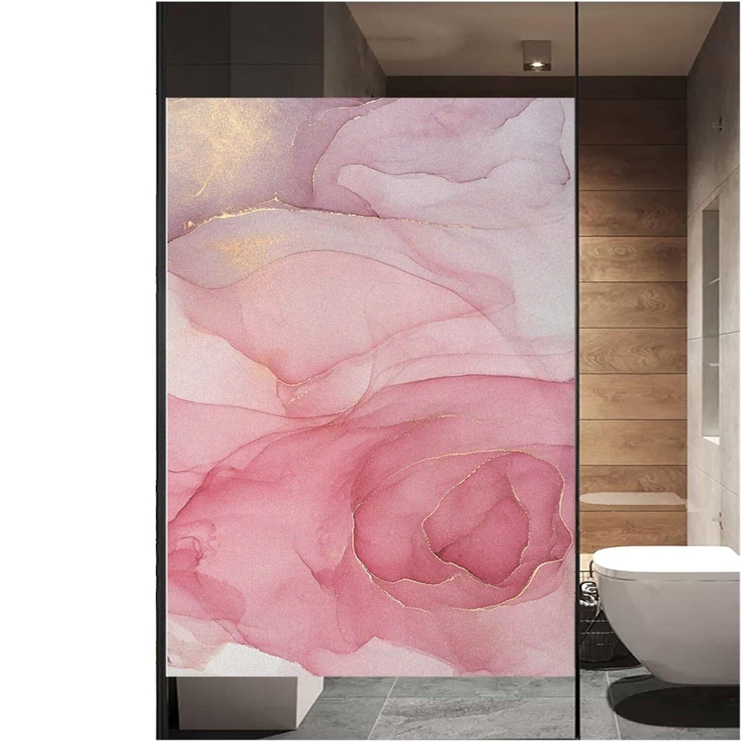 Window Film Electrostatic Glass Stickers,Privacy Film, Marble Grain with Heat Control Privacy for Home(C,80x120cm)