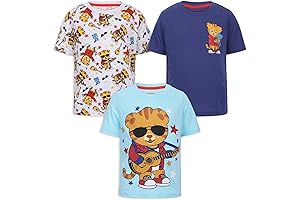 Daniel Tiger's Boys' Toddler & Big Kids 3-Pack Short Sleeve T-Shirts