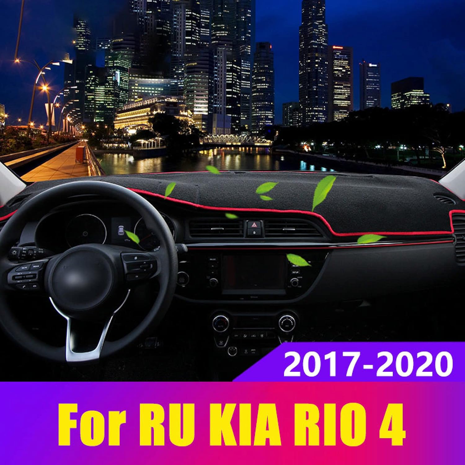 for Kia Rio 4 2017 2018 2019 2020, Car Dashboard Covers Mat Avoid Light Sun Shade Pad Instrument Panels Carpets Trims Accessories