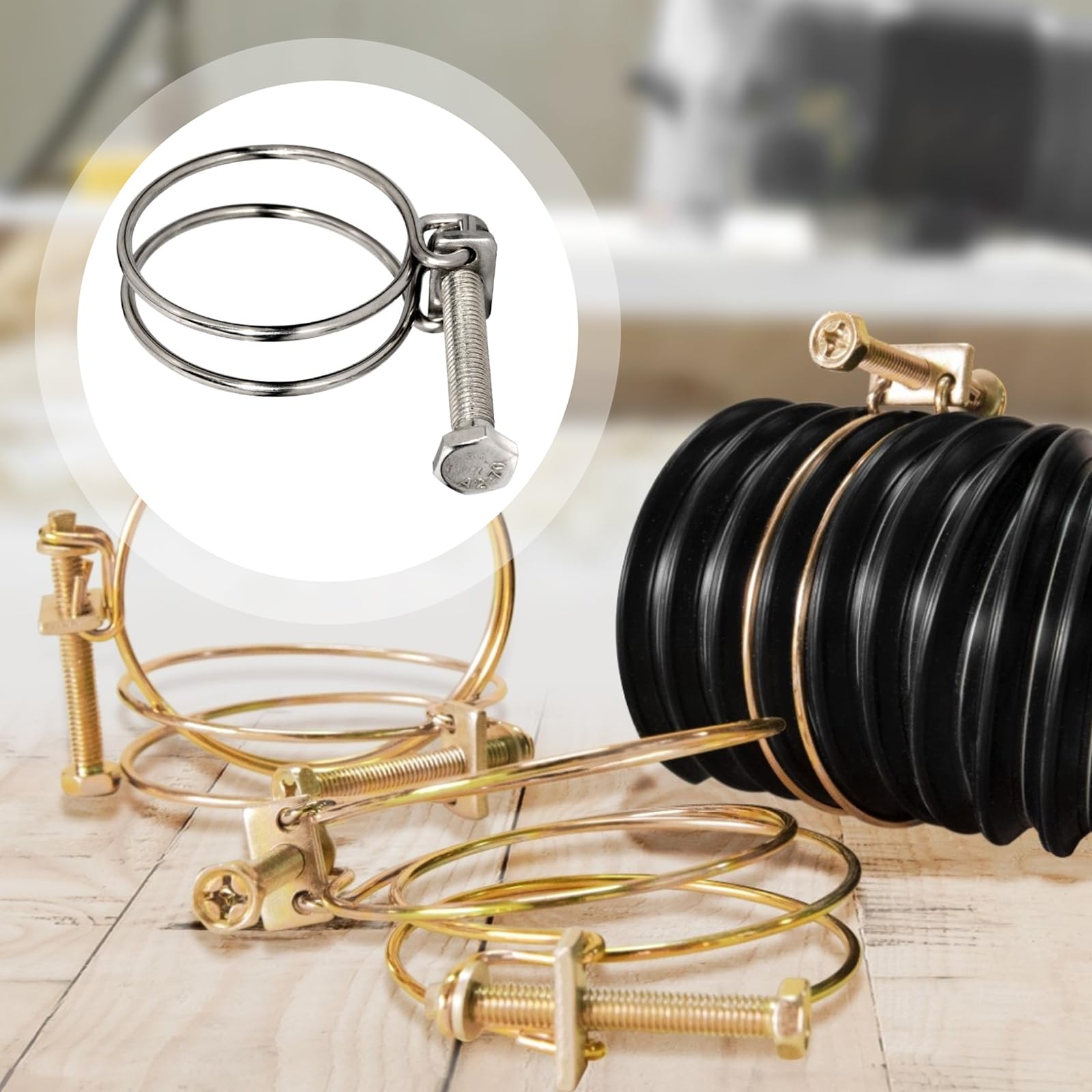 ALI2 Colliers De Serrage à Double Fil Inox - Lot De 10, Réglables 32-36mm, Collier Durite Robuste En Acier Inoxydable Pour Tuyaux Et Plomberie