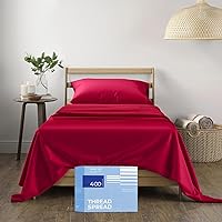 Vista 62 de THREAD SPREAD 100% Sábanas de algodón tamaño Queen - Juego de 4 piezas, 400 hilos, solo sábanas Queen de algodón, suaves, transpirables