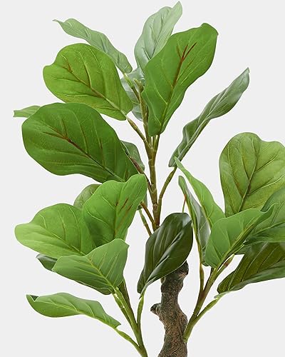 Miniatura 5 de Fuxdre Árbol de higuera artificial de hoja de violín en maceta, planta falsa de ficus lyrata, vegetación alta en maceta para interiores, casa,