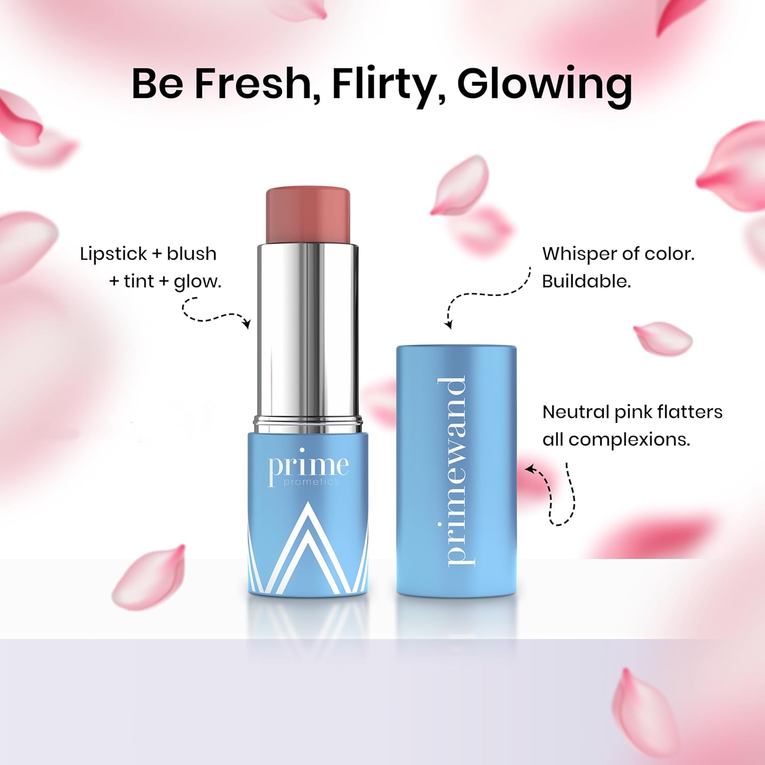 Prime Prometics PrimeWand Nude for Mature Women – All-in-One Lip, Cheek & Glow Stick – Sheer Rosy Tint with Shea Butter & Camellia Oil – Moisturizing, Buildable, and Skin-Enhancing - Image 2
