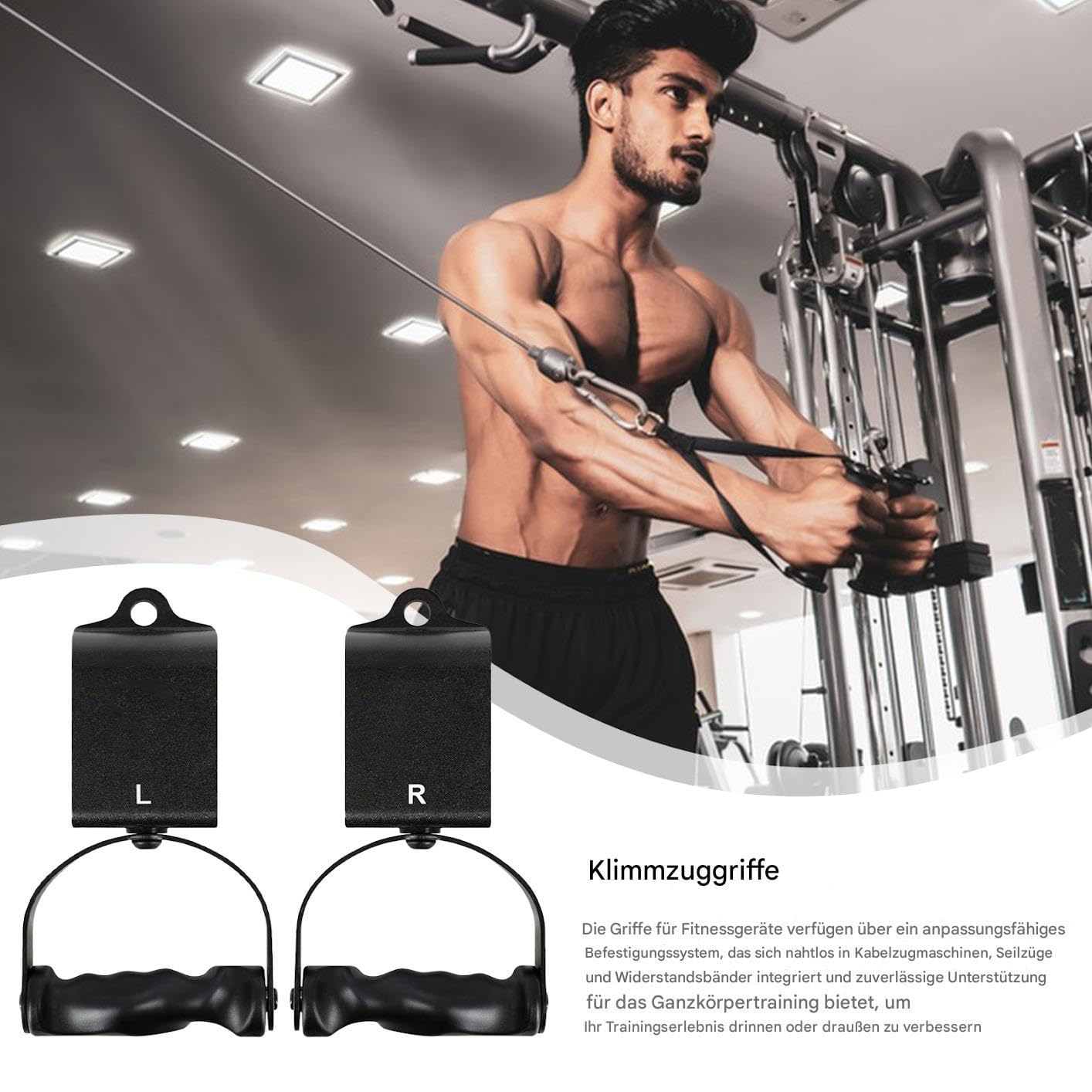 Uchwyty do Ćwiczeń 1 Para Antypoślizgowych Akcesoriów Fitness | Uchwyty Do Ćwiczeń Dla Maszyny Z Wyciągiem Dla Sportowców Kobiet Mężczyzn Dorosłych Nastolatków Drążek Do Podciągania