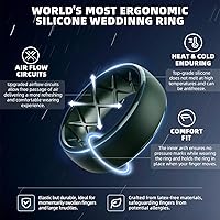 Vista 88 de Egnaro Anillos de boda de silicona para hombre: 1/4/6/7 Multipack de anillos de boda de goma con arco interior Diseño ergonómico transpirable