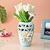 Amazon Basics Artistic & Decorative Ceramic Vase | for Home Decor (Sky Blue)