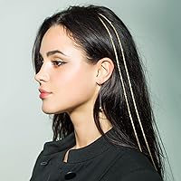 Vista 4 de Chunyin - 6 piezas de cadenas de cabello con strass para mujer, joyería de cabello con encanto de perla, accesorios de joyería con cristales, clips