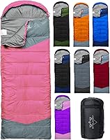 Vista 17 de Lightweight 3-Season Sleeping Bag for Adults/Kids Camping, Compact w/Compression Sack, Waterproof Ripstop, Portable for Backpacking Hiking Travel