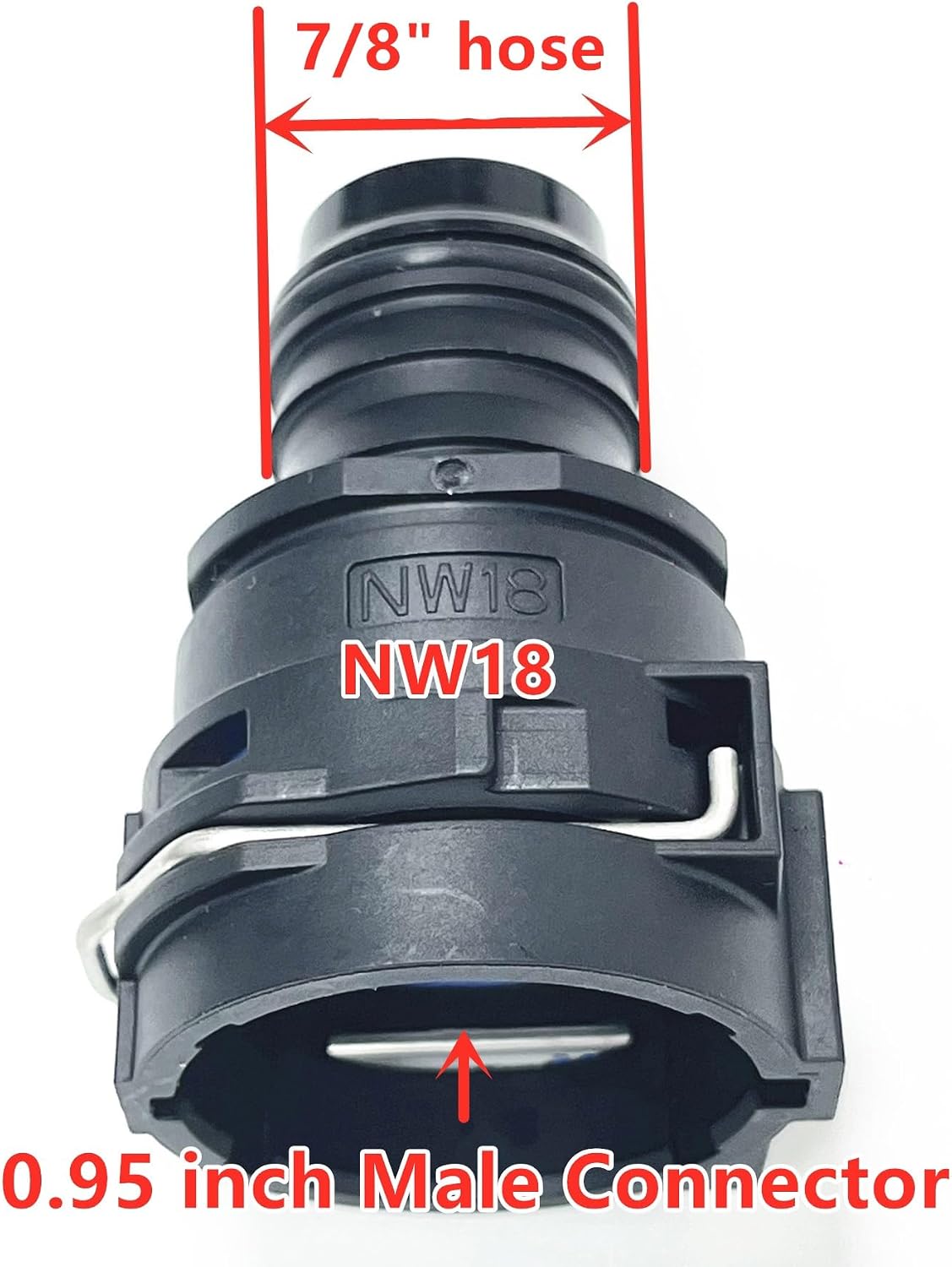 NW18 Coolant Hose Connector, Straight Barbed Radiator Heater Water Pipe Quick Coupling for BMW, Mercedes-Benz, Audi, VW, Porsche, GM, Chevy, Buick, Cadillac, Volvo, MINI, Engine Pipe Line Fitting