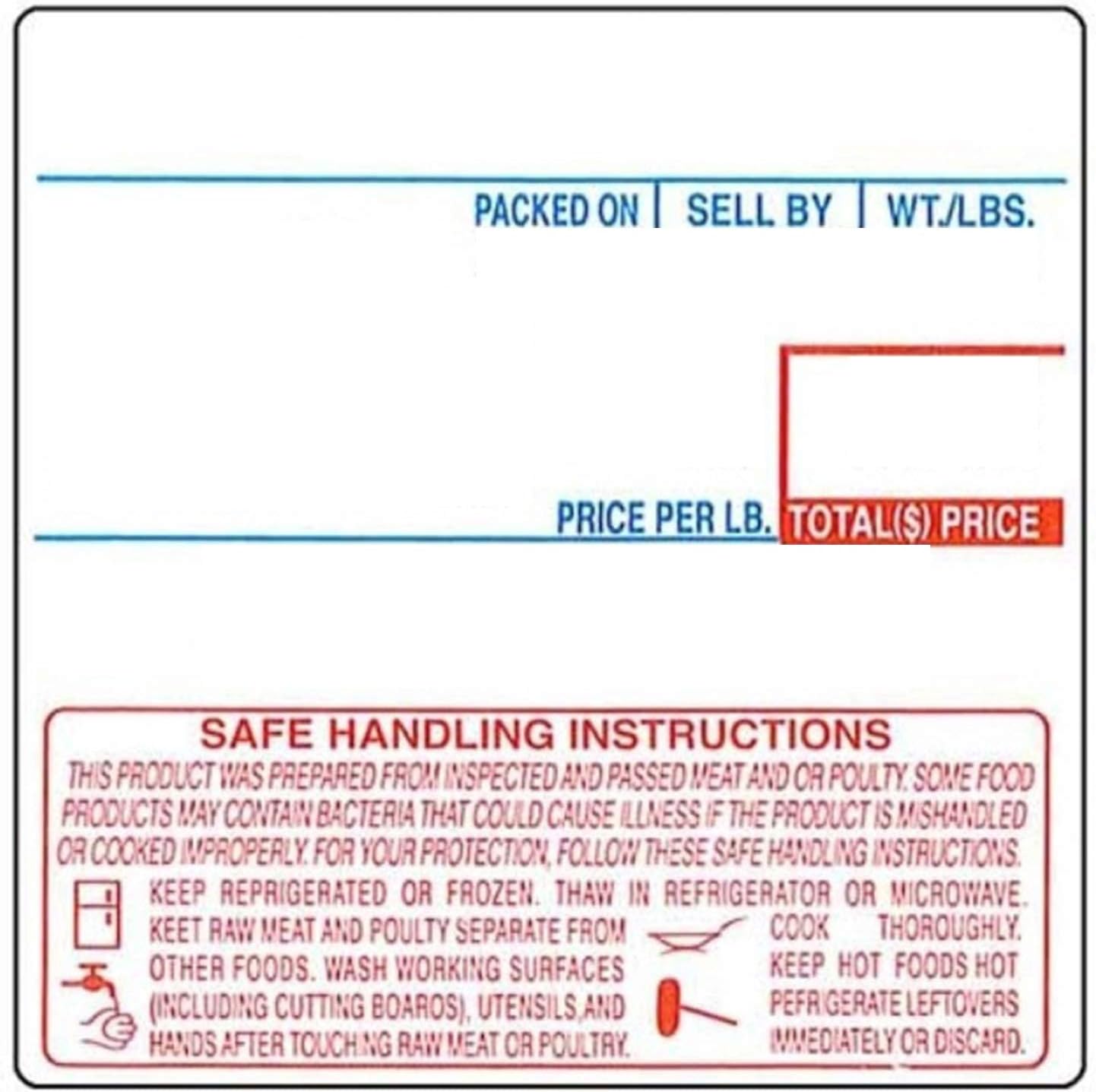 CAS LST-8040 Printing Scale Label, 58 x 60 mm, UPC/Safe Handling - CASE of 12 Rolls