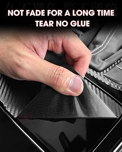 Miniatura 6 de Compatible con BMW Serie 5 520Li 528Li F10 F18 (2011-2017) Adhesivos negros de fibra de carbono para interior de automóvil, personalizadas con