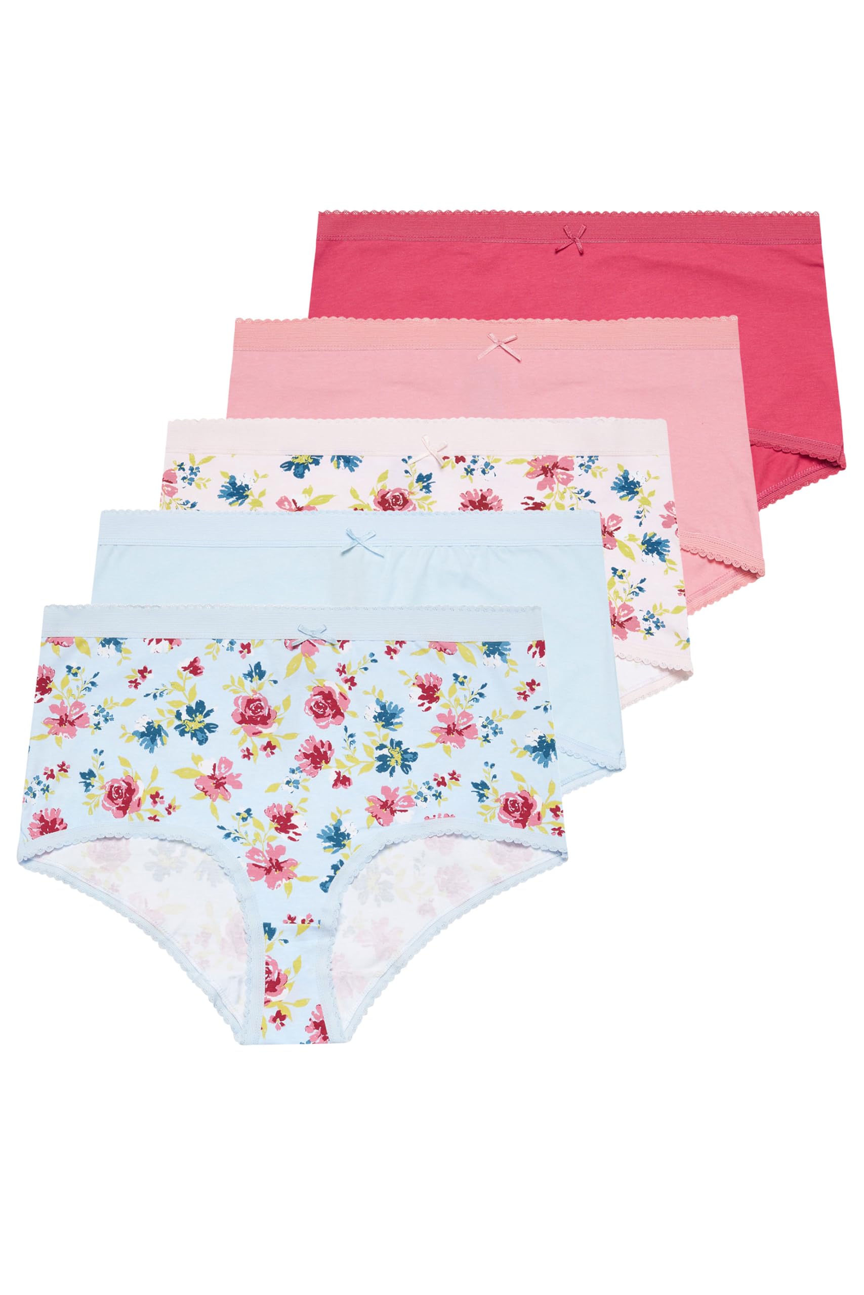 Yours Women's Multicolor 5 Pack Floral Full Briefs | : 38/40