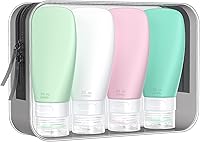 Vista 8 de INSFIT Botellas de viaje portátiles, recipientes a prueba de fugas aprobados por la TSA para artículos de tocador, accesorios recargables sin BPA