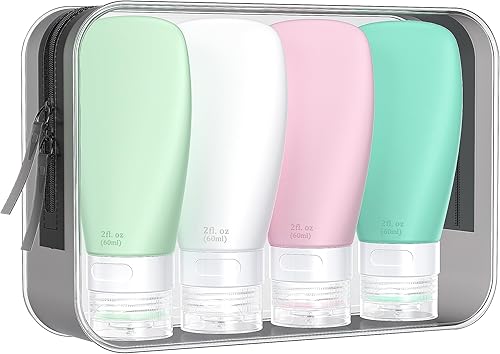 Miniatura 41 de INSFIT Botellas de viaje portátiles, recipientes a prueba de fugas aprobados por la TSA para artículos de tocador, accesorios recargables sin BPA