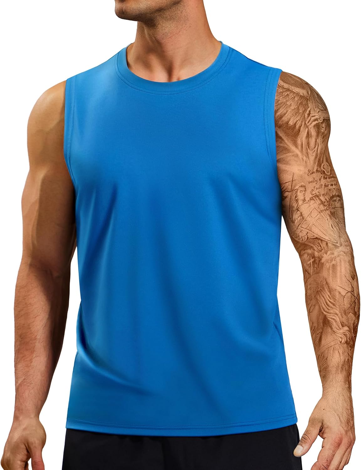 MIER Mens Workout Tank Tops Quick Dry Sleeveless UPF 50+ Muscle Tee Shirts for Athletic Gym Running Swim Beach Training