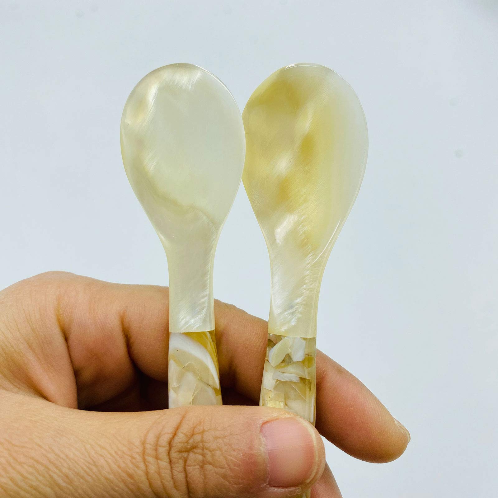 Kaviarlöffel Aus Perlmutt, 2 Stück - Elegante Mini-Löffel Für Kaviar & Feinkost