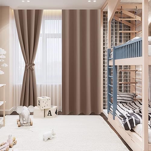 Miniatura 8 de Hiasan Cortinas opacas cortas para dormitorio, cortinas de ventana con aislamiento térmico y ahorro de energía para sala de estar, 2 paneles de