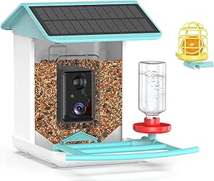 Bird Feeder with Camera-2K HD & Full Color Night Vision, Free AI Forever for 1,1000+ Species Identification, Solar Powered Wireless Outdoor, Includes 64GB TF Card, Two-Way Audio, App Alerts asin的图片