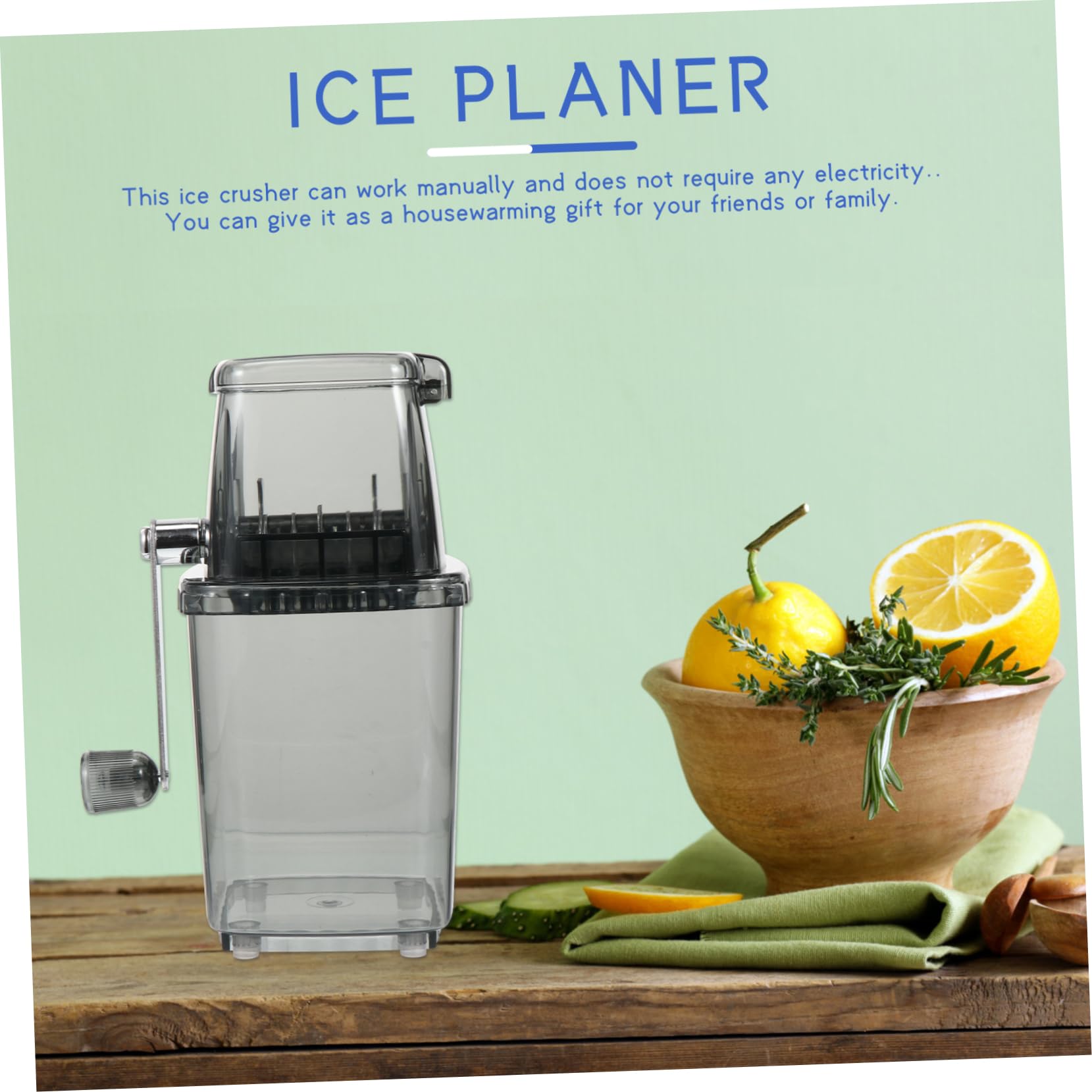 jojofuny Tritaghiaccio Manuale Piccolo 2l in Acciaio Inossidabile e Plastica Pp per Coni alla Neve e Regalo per Casa
