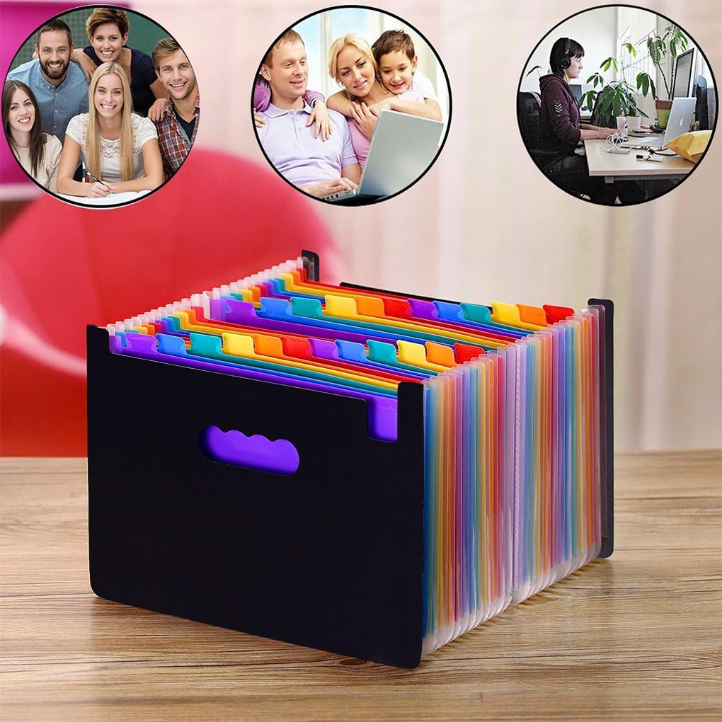 Amazon ドキュメントスタンド 判 ヨコ 書類収納 ボックス おしゃれ ジャバラ アコーディオン式 伸縮仕様 ファイル 書類入れ ケース ファイルスタンド 25ポケット インデックス付き 大容量 机上整理 整頓 収納 ボックスファイル ボックスファイル 文房具 オフィス用品