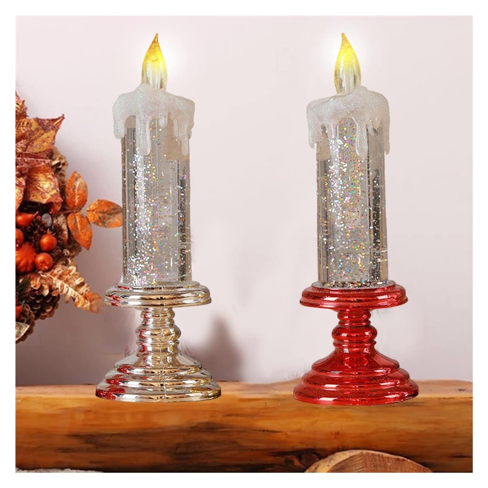 Candele LED Senza Fiamma - Candele da tè a Batteria con Effetto tremolante for Decorazioni for Matrimoni, Natale e Feste(Gold)