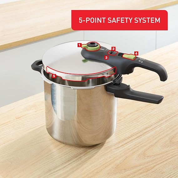 Tefal Secure Trendy Pressure Cooker 8 Ltr Stainless Steel