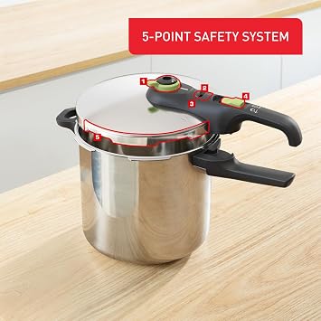 Tefal Secure Trendy Pressure Cooker 8 Ltr Stainless Steel