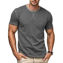 Mens T-Shirts Long Sleeve Cotton Crew Neck Tshirts Casual Classic