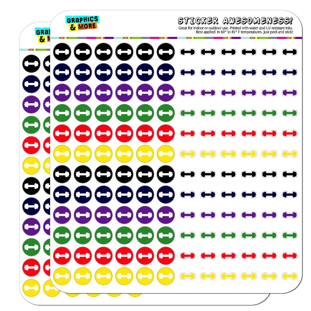 Dumbbell Exercise Weight Lifting Loss Workout Dots Planner Scrapbooking Crafting Stickers - Multi Color - Clear