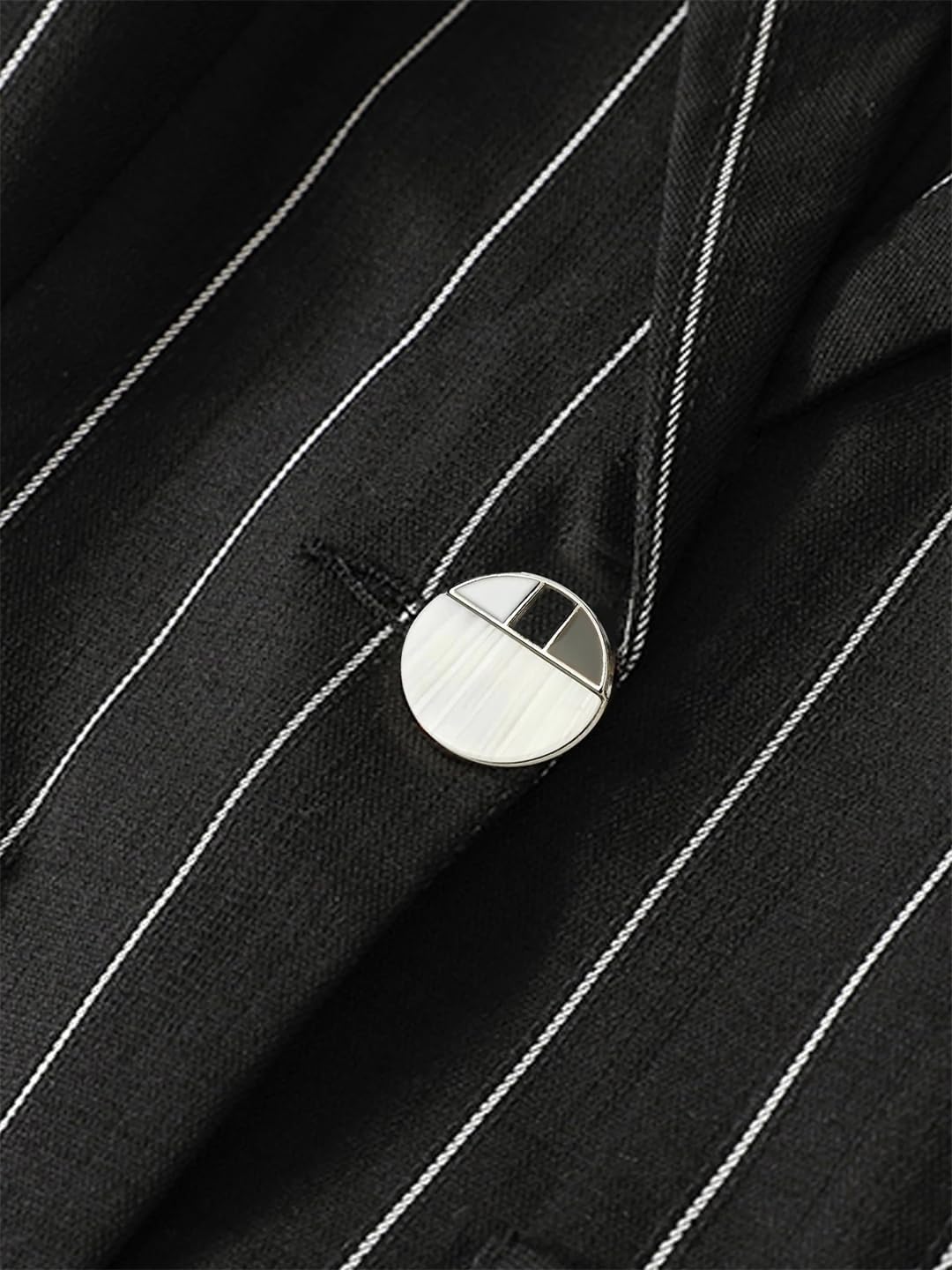 Womens Striped Notched Blazer 3/4 Sleeve Lightweight Slim Fit Summer Casual Office Jacket