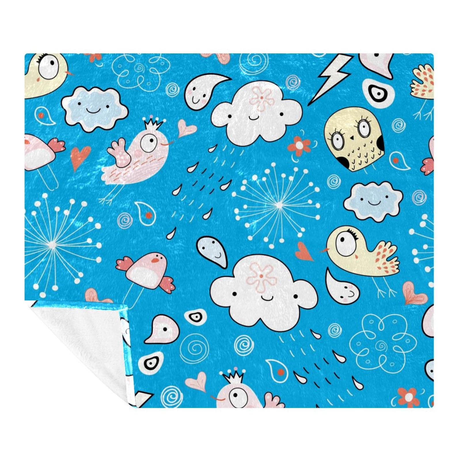 Couverture douce et confortable motif oiseaux pour apaiser les nuits des enfants