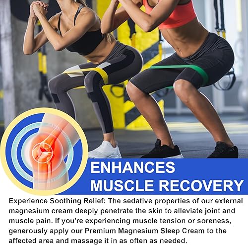Miniatura 6 de Crema de magnesio para dormir - Aceite de magnesio puro de primera calidad para pies con vitamina E, loción de magnesio para el cuerpo y aceite de