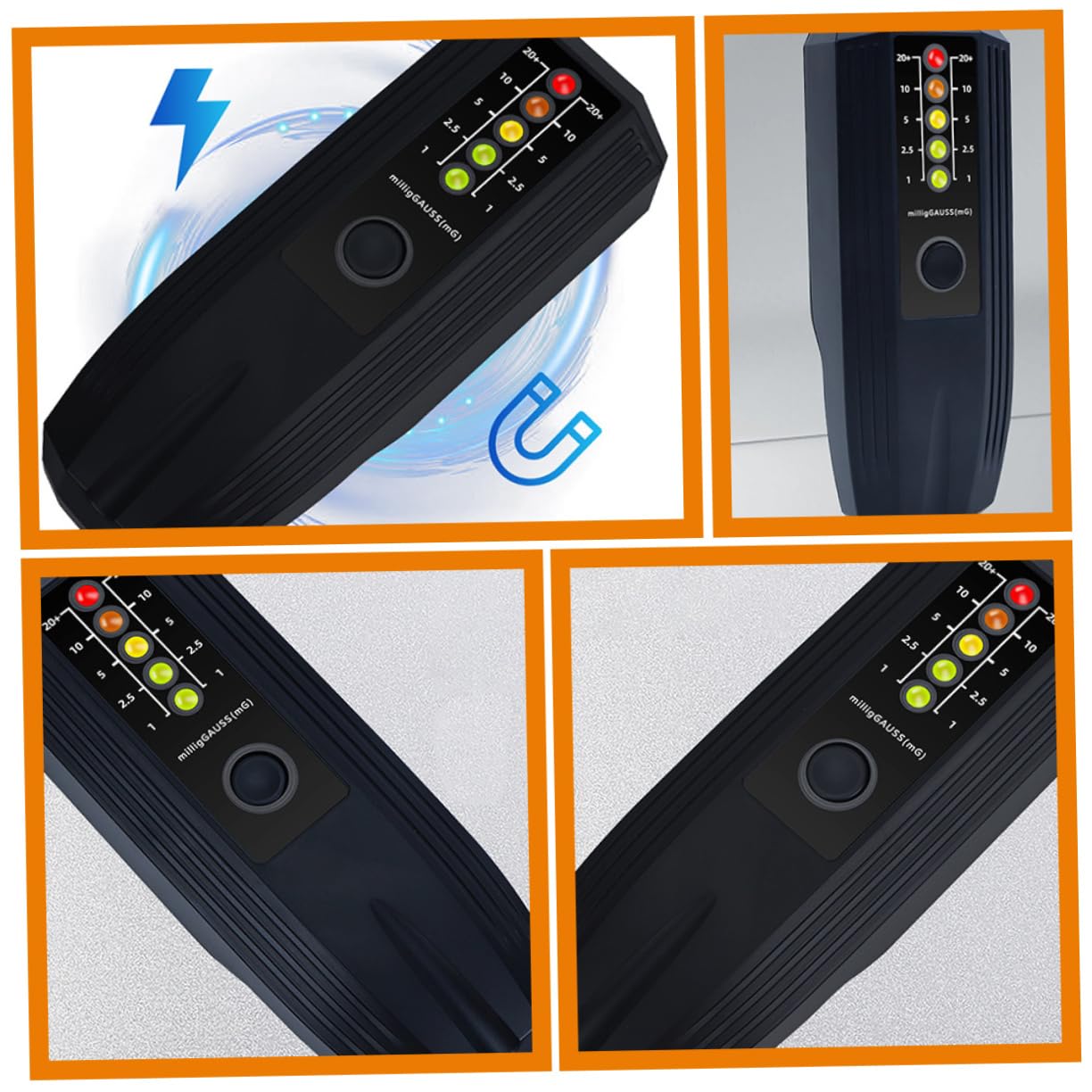 SOLUSTRE 4piezas Detector De Radiación Electromagnética Profesional Medidor De Campo Magnético Digital Portátil Para Investigación y Detección De Emf Muebles Antigüedades y