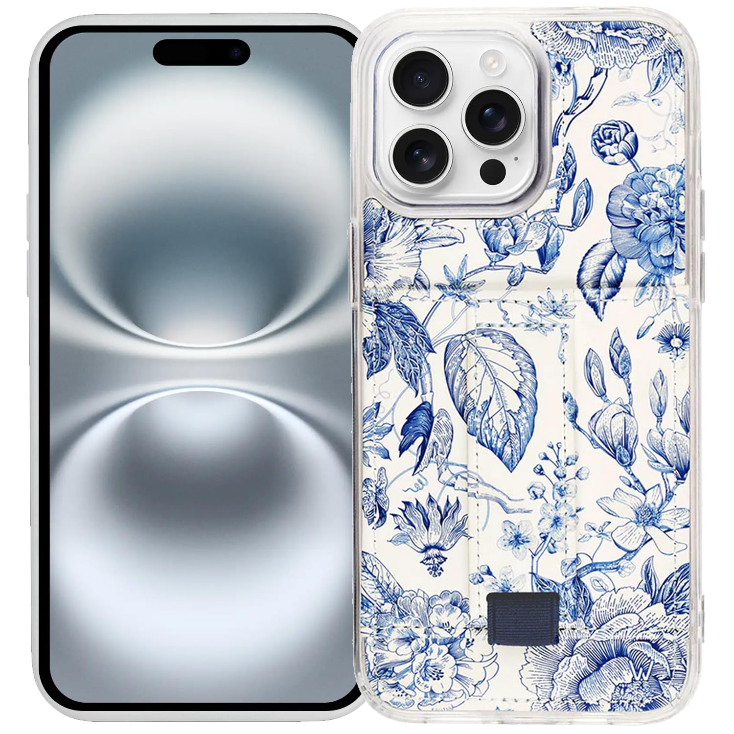 Walli Cases for iPhone 16 Pro Case Aesthetic Wallet Phone Case Card Holder, Securely Holds up to 2 Cards - Cute, Trendy Phone Cover for Women, fits iPhone 16 Pro, with Kickstand & Finger Strap